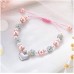 POWWA Geschenk Einschulung Mädchen, Schultüte Mädchen Inhalt 2022 Schulkind Armband，Geschenk für Erstklässler Abschiedsgeschenke Rosa Perlen Herz Charme Armband Geschenke für MädchenP-BTS-bracelet