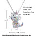 POWWA Kette Mädchen Katzen Kette für Mädchen Tochter Schmuck für Enkelin Mädchen Kinder, Katzenliebhaber Geschenke Tochter liebte Halskette 18 + 2,3 Zoll Kette-P-Cat Necklace-cr