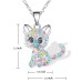 POWWA Katzen Kette für Mädchen Tochter Schmuck für Frauen Mädchen Kinder, Katzenliebhaber Geschenke Tochter liebte Halskette 18 + 2,3 Zoll Kette-P-Cat Necklace