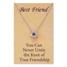 POWWA Best Friend Necklaces, Friendship is a Knot Long Distance Friendship BFF Birthday Bestie Bridesmaid Gifts for Women Teen Girls-P-Knot-N