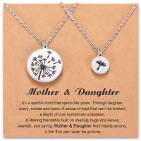 POWWA Mother Daughter Necklaces for 2 Matching Dandelion Necklaces Set for Mummy and Me Jewellery for Mum Daughter Women Girls-P-N007