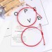 POWWA Red String of Fate Bracelets Kabbalah Protection Good Luck Friendship Matching Bracelets for Lover Women Men-P-RB-red