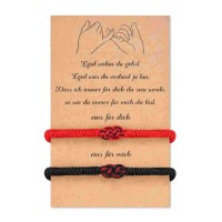 POWWA Pärchen Armband für Damen Herren Kabbala Schutz Rot Armband Glück Amulett Freundschaft Passende Armbänder für Paar Beste Freundin Freundschaft Bff-P-S001