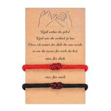 POWWA Pärchen Armband für Damen Herren Kabbala Schutz Rot Armband Glück Amulett Freundschaft Passende Armbänder für Paar Beste Freundin Freundschaft Bff-P-S001